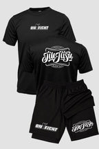 Kit Camiseta Dryfit com Short Dry Fit Jiu Jitsu Arte Suave Script kit short e camiseta jiujitsu OnFight 