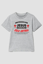Camiseta infantil jiu-jitsu Protegido por Jesus