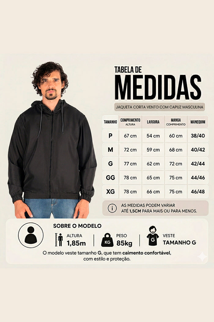 Corta vento masculino onfight