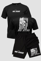 Kit Camiseta Dryfit com Short Dry Fit Jiu Jitsu USA BJJ