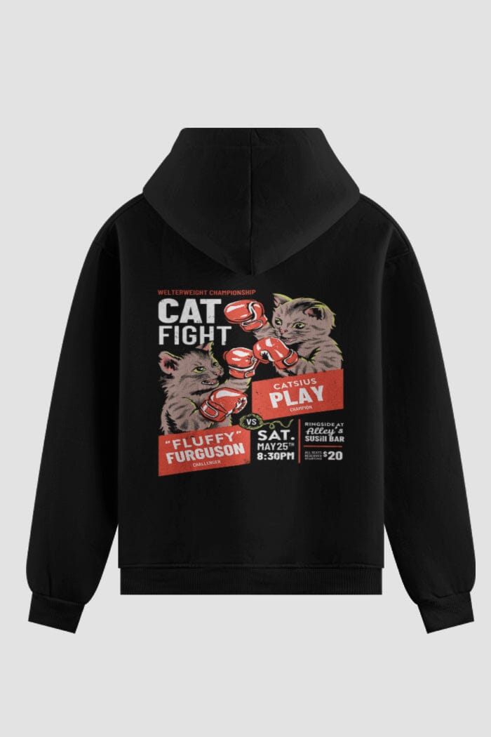 Moletom Cat Fight Onfight Moletons engraçados OnFight P Preto 