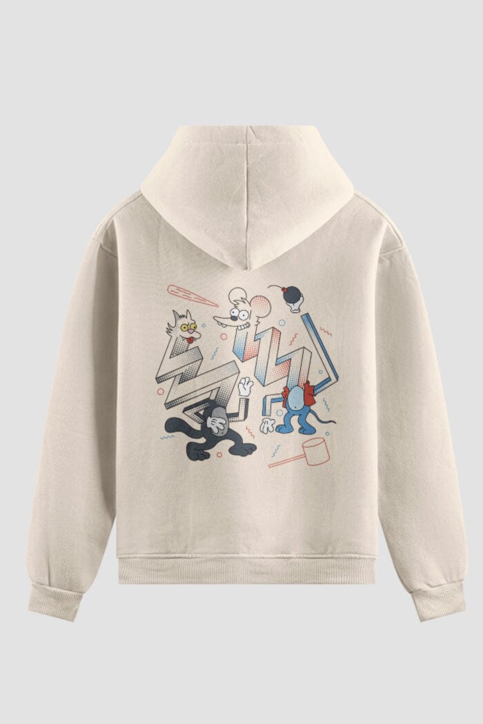 Moletom Cat & Mouse Onfight Moletons engraçados OnFight P Off White 
