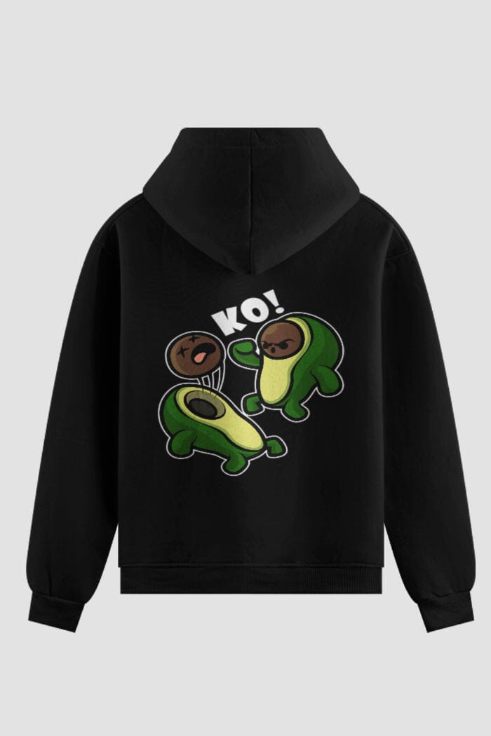 Moletom KO Avocado Onfight Moletons engraçados OnFight P Preto 