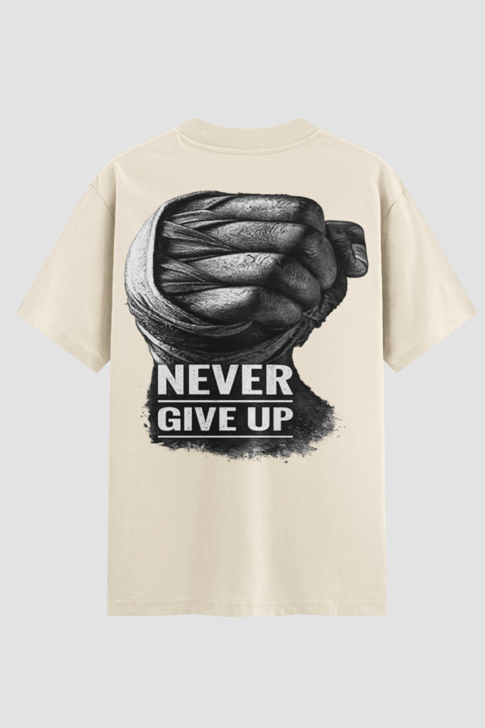 Camiseta Oversized Boxe Never Give Up