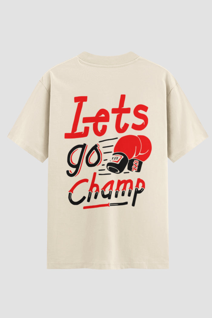 Camiseta Oversized boxe Lest go champ