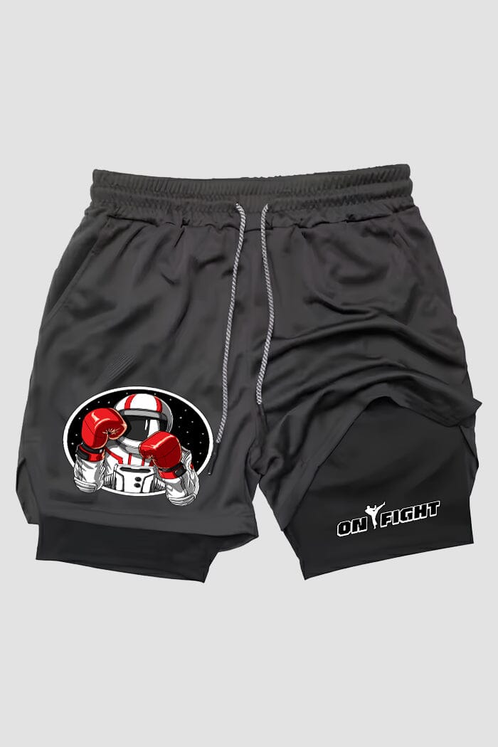 Short de compressão 2 em 1 boxe Astronauta Boxeador shorts boxe OnFight 