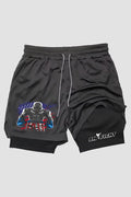 Short de compressão 2 em 1 boxe Boxeador Eua shorts boxe OnFight 