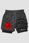 Short de compressão 2 em 1 boxe Boxing Club Vermelho shorts boxe OnFight 