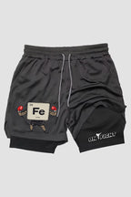 Short de compressão 2 em 1 boxe Ferro (fe) Boxeador shorts boxe OnFight 