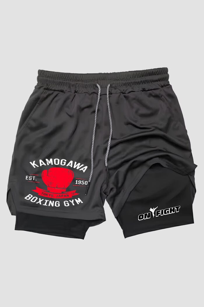 Short de compressão 2 em 1 boxe Kamogawa Boxing Gym shorts boxe OnFight 