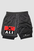 Short de compressão 2 em 1 boxe Muhammad Ali shorts boxe OnFight 