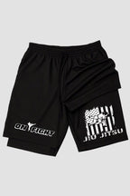 Short de compressão 2 em 1 jiu-jitsu Bjj Patriot shorts Jiu-jitsu OnFight 