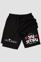 Short de compressão 2 em 1 jiu-jitsu Deep Roll – No Shortcuts shorts Jiu-jitsu OnFight 