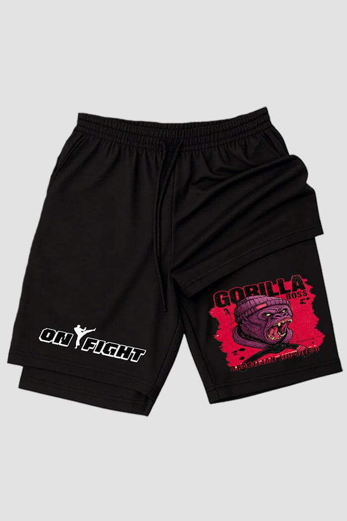 Short de compressão 2 em 1 jiu-jitsu Gorilla Boss shorts Jiu-jitsu OnFight 