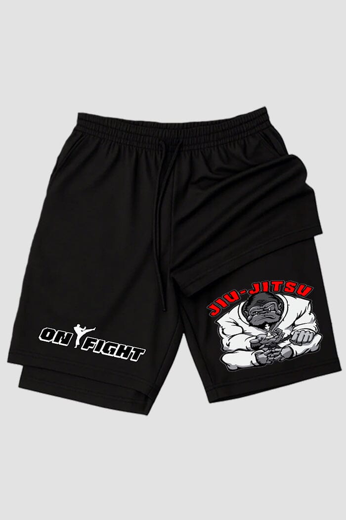 Short de compressão 2 em 1 jiu-jitsu Gorilla Game – Chess & Jiu-Jitsu shorts Jiu-jitsu OnFight 