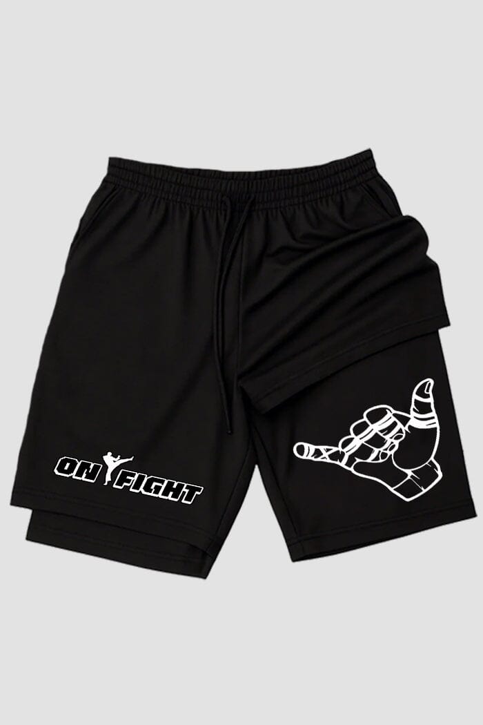 Short de compressão 2 em 1 jiu-jitsu Hang Loose Roll shorts Jiu-jitsu OnFight 