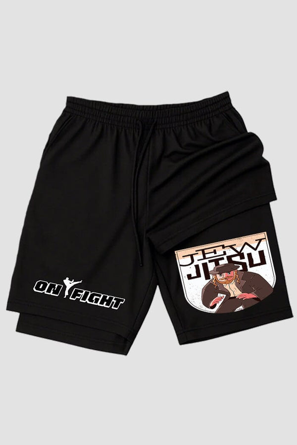 Short de compressão 2 em 1 jiu-jitsu Jew Jitsu