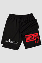 Short de compressão 2 em 1 jiu-jitsu Kanji shorts Jiu-jitsu OnFight 