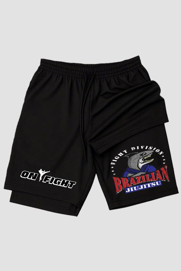 Short de compressão  2 em 1 jiu-jitsu Shark Roll Division