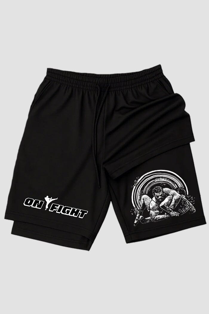 Short de compressão 2 em 1 jiu-jitsu Submission Flow shorts Jiu-jitsu OnFight 