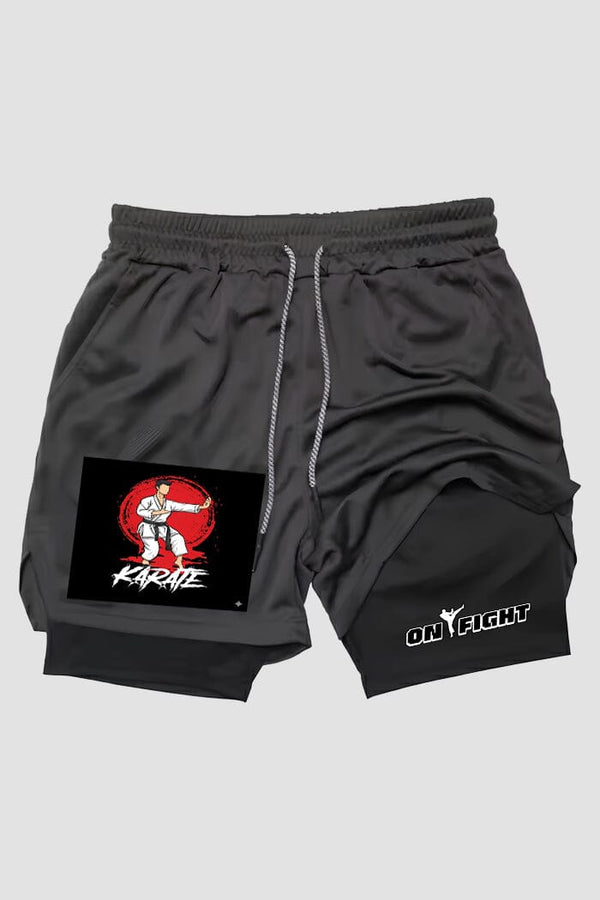 Short de compressão  2 em 1 Karate Retro