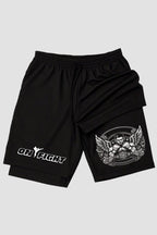 Short de compressão 2 em 1 MMA Angel Champion shorts MMA OnFight 
