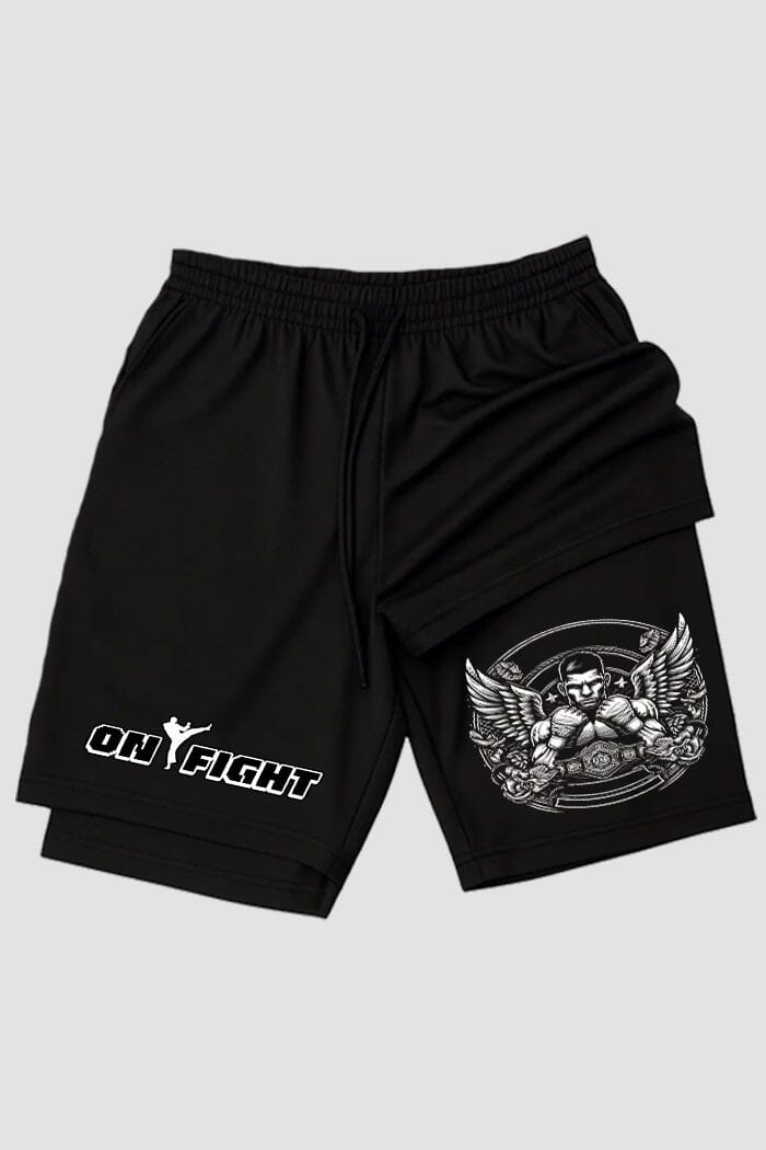 Short de compressão 2 em 1 MMA Angel Champion shorts MMA OnFight 
