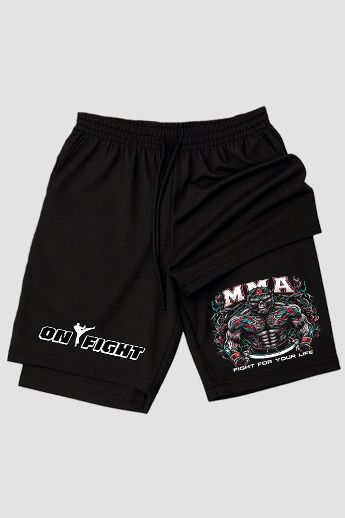 Short de compressão 2 em 1 MMA Beast Within shorts MMA OnFight 