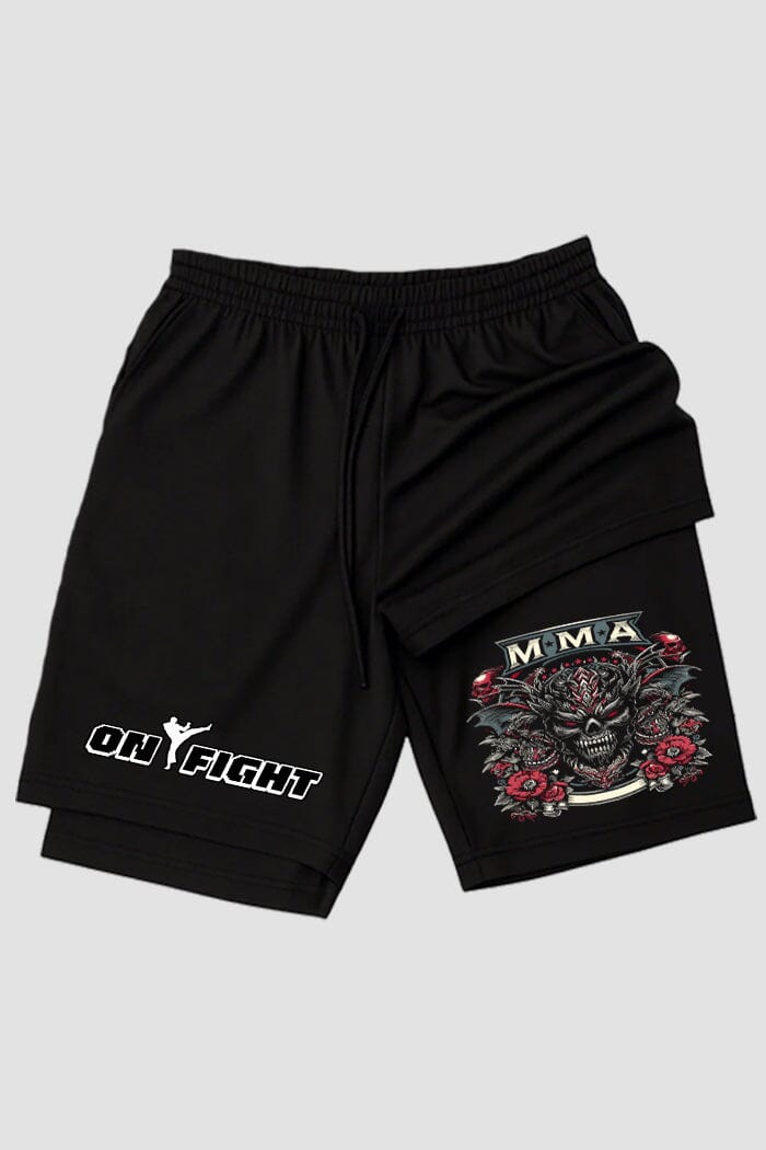 Short de compressão 2 em 1 MMA Bloody Fighter shorts MMA OnFight 
