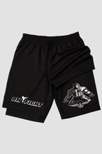 Short de compressão 2 em 1 MMA Cage Warrior shorts MMA OnFight 