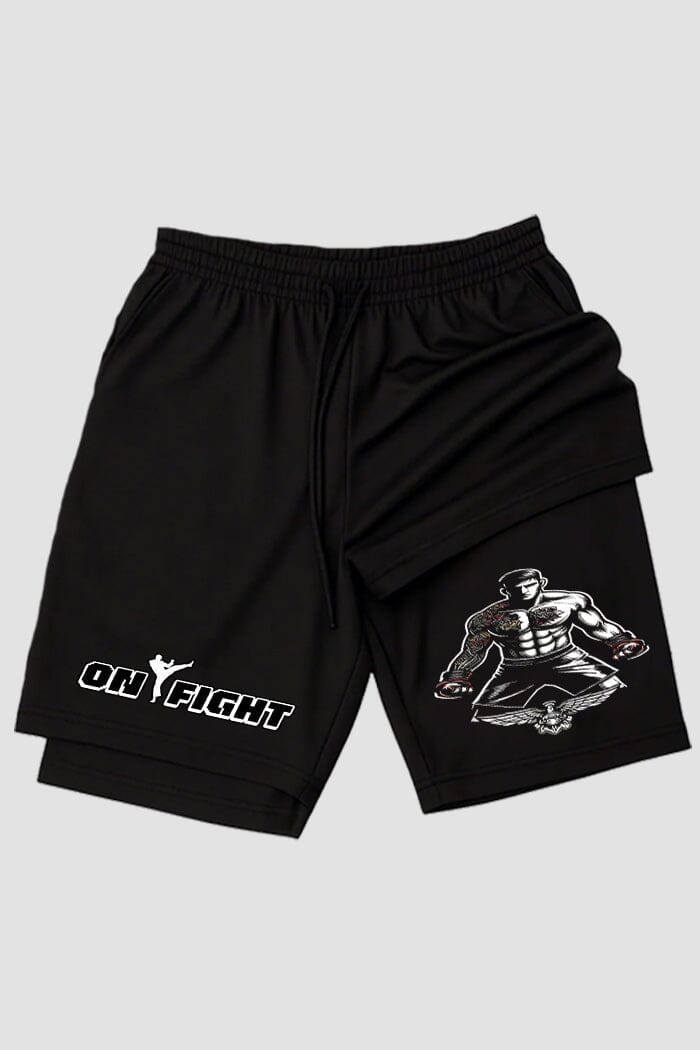 Short de compressão 2 em 1 MMA Cage Warrior shorts MMA OnFight 