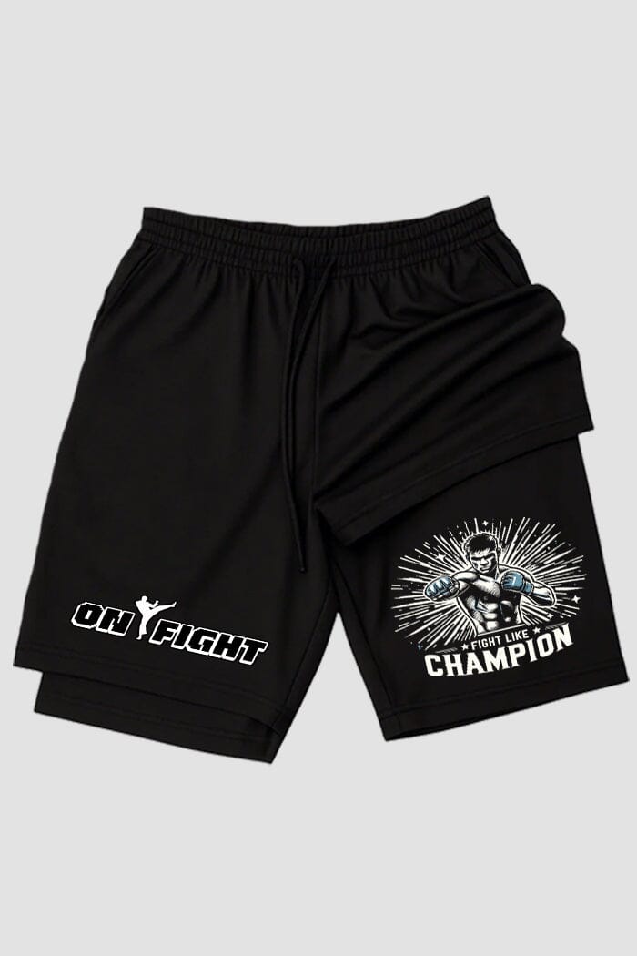 Short de compressão 2 em 1 MMA Champion shorts MMA OnFight 