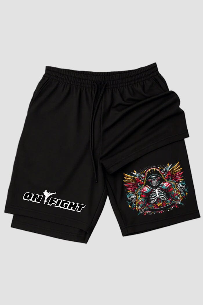 Short de compressão 2 em 1 MMA Death Wings shorts MMA OnFight 