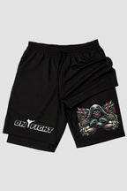 Short de compressão 2 em 1 MMA Demon Skull Mma shorts MMA OnFight 