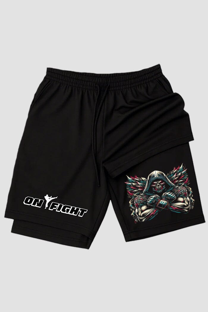 Short de compressão 2 em 1 MMA Demon Skull Mma shorts MMA OnFight 