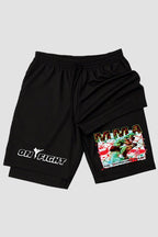 Short de compressão 2 em 1 MMA Fighter Portrait shorts MMA OnFight 