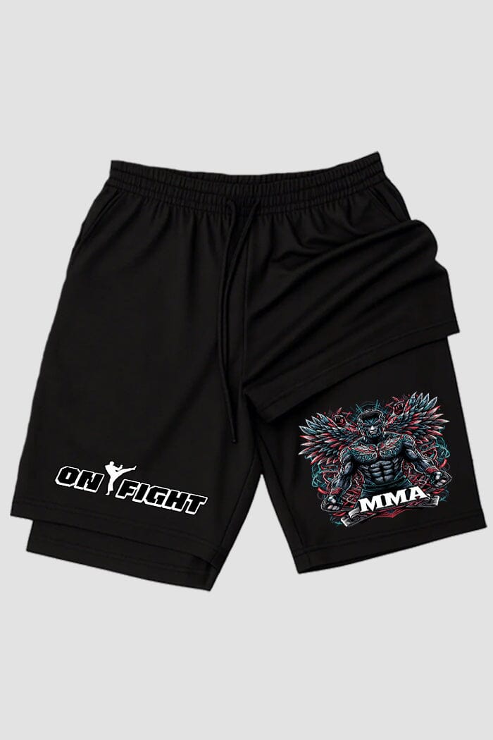 Short de compressão 2 em 1 MMA Tattoo Fighter shorts MMA OnFight 