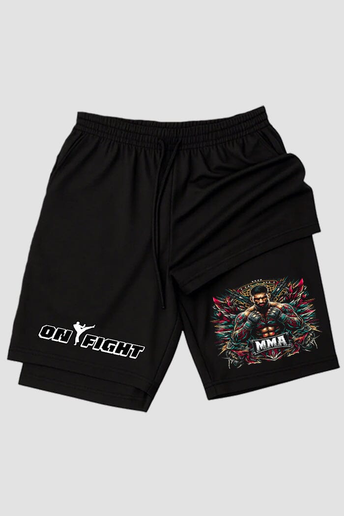 Short de compressão 2 em 1 MMA Warriors shorts MMA OnFight 