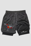 Short de compressão Muay Thai 2 em 1 Gorilla Power shorts Muay thai OnFight 