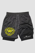 Short de compressão Muay Thai 2 em 1 Leopard Academy shorts Muay thai OnFight 