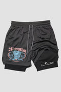 Short de compressão Muay Thai 2 em 1 Red Impact shorts Muay thai OnFight 