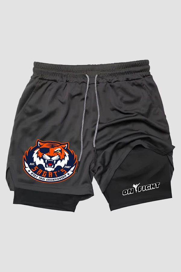 Short de compressão Muay Thai 2 em 1 Sagat’s Tiger Championship