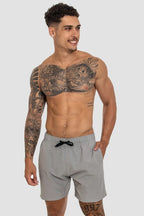 Short Masculino Moda Praia Tactel Secagem Rápida Liso com Bolsos – Onfight Elastano OnFight P Cinza 