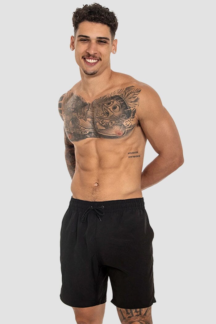 Short Masculino Moda Praia Tactel Secagem Rápida Liso com Bolsos – Onfight Elastano OnFight P Preto 